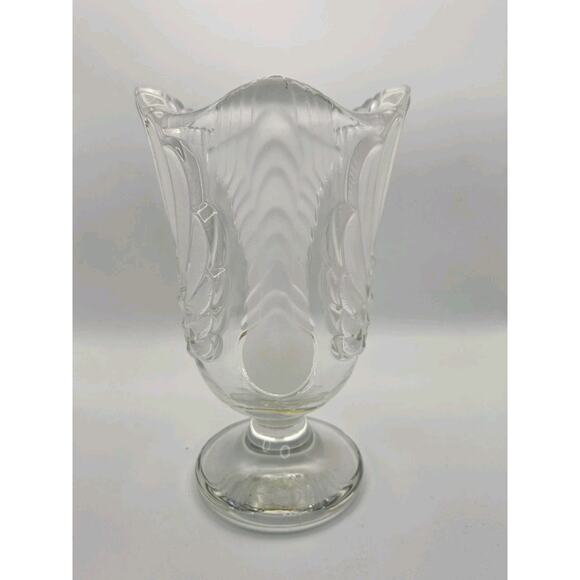Vtg Mikasa Walther Crystal SWAN Pitcher Clear Frosted Feathers Made in Germany - Picture 3 of 11